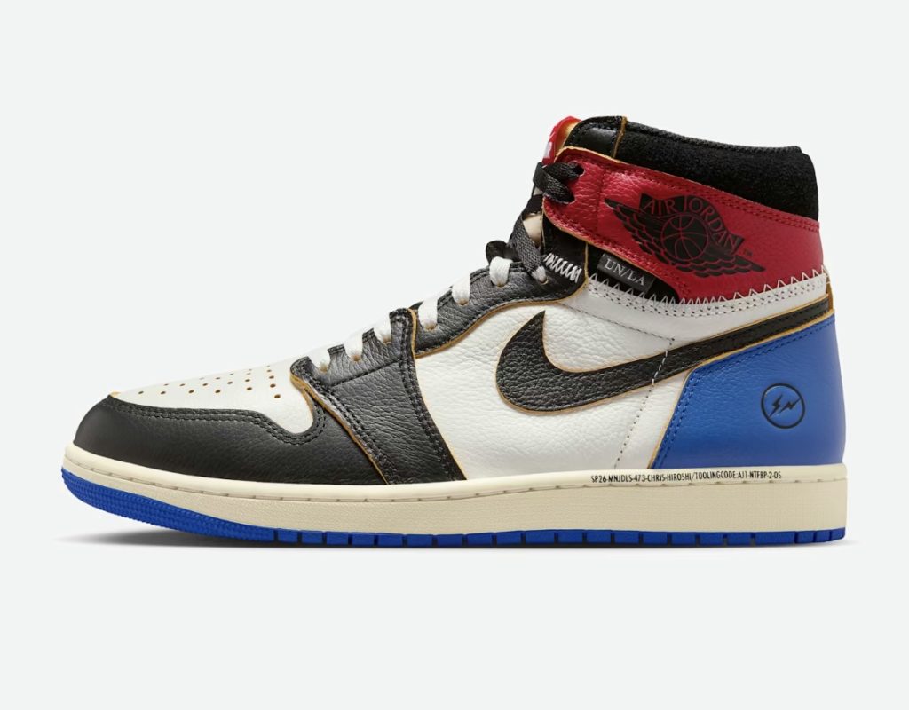 Fragment x Union x Air Jordan 1 High blue rubber outsole detail